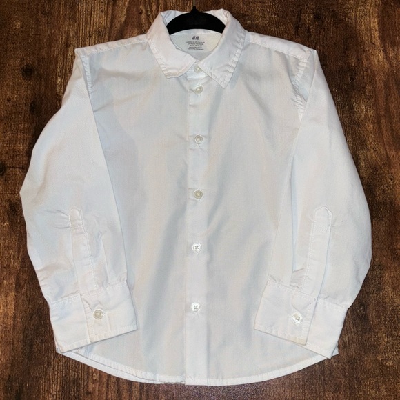 H&M Boys White Button Down Long Sleeve - Picture 11 of 11